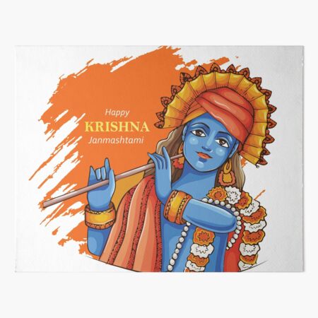 Sitting Lord Krishna for Poster Happy Janmashtami Festival. Engraving Stock  Vector - Illustration of festive, color: 120559137