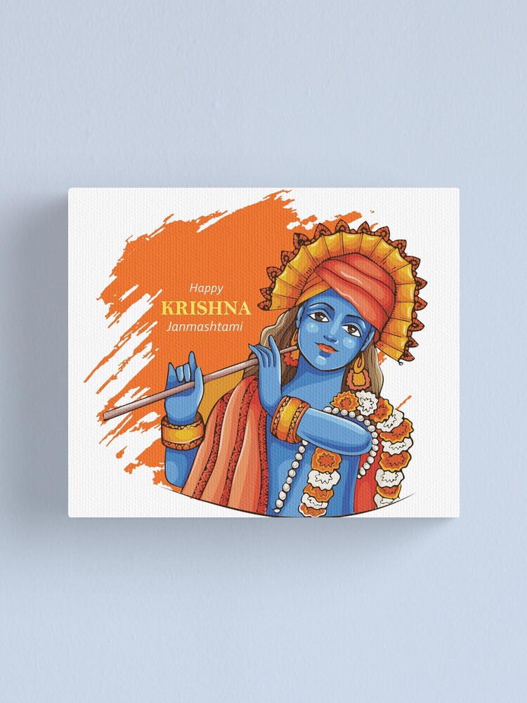 Happy janmashtami greetings with lord krishna sketch card design 27704949  Vector Art at Vecteezy