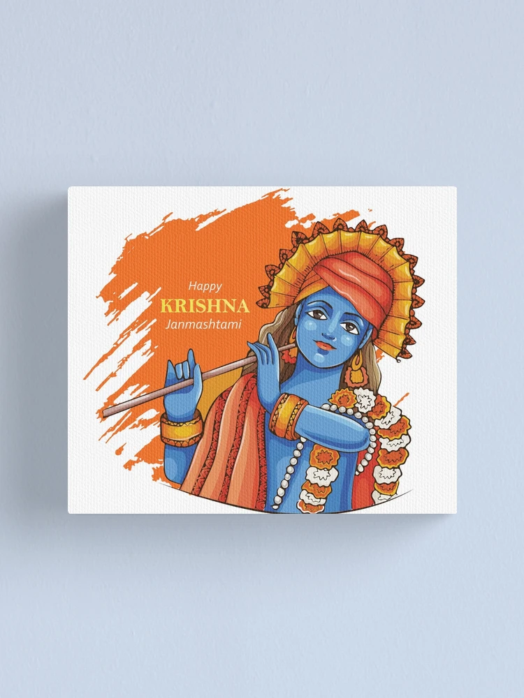 Happy krishna janmashtami Free Stock Vectors