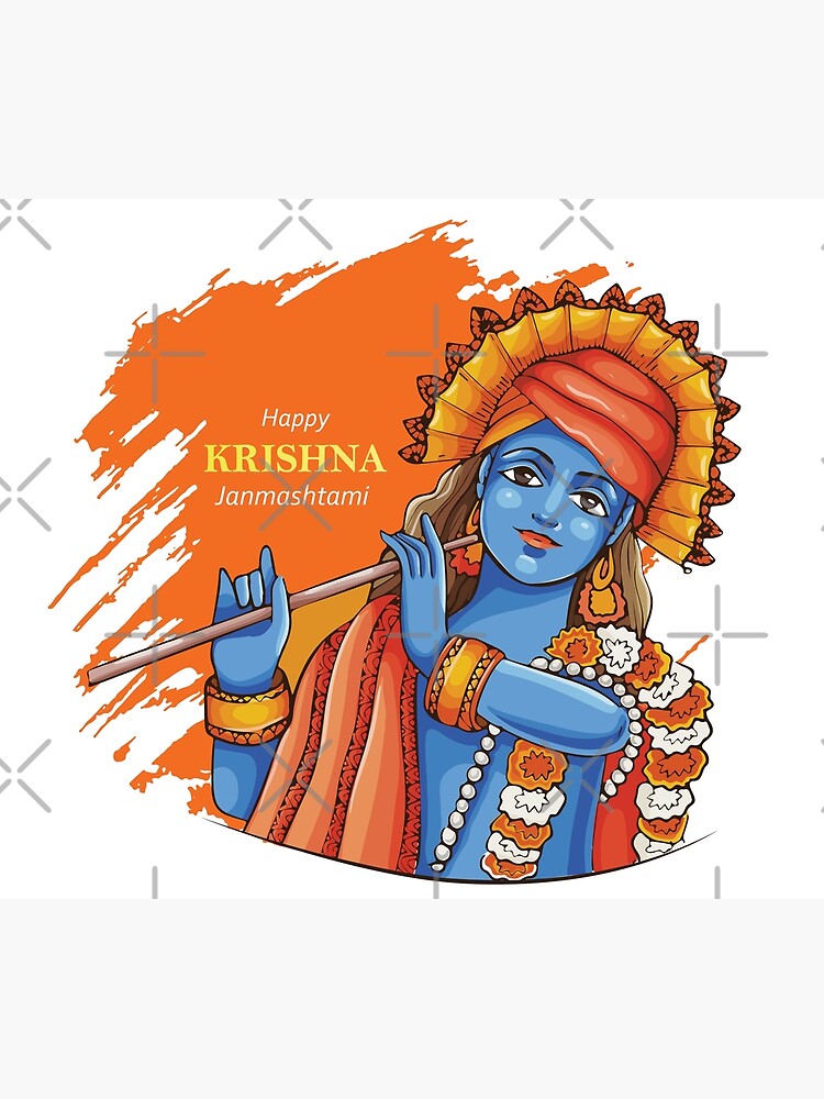 Krishna janmashtami in hindi text on template banner