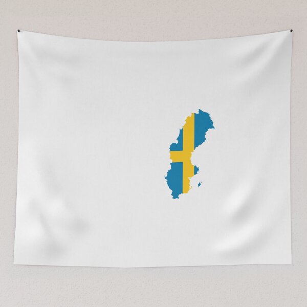 Item preview, Sweden flag heartbeat ECG country designed and sold by redshirtz.