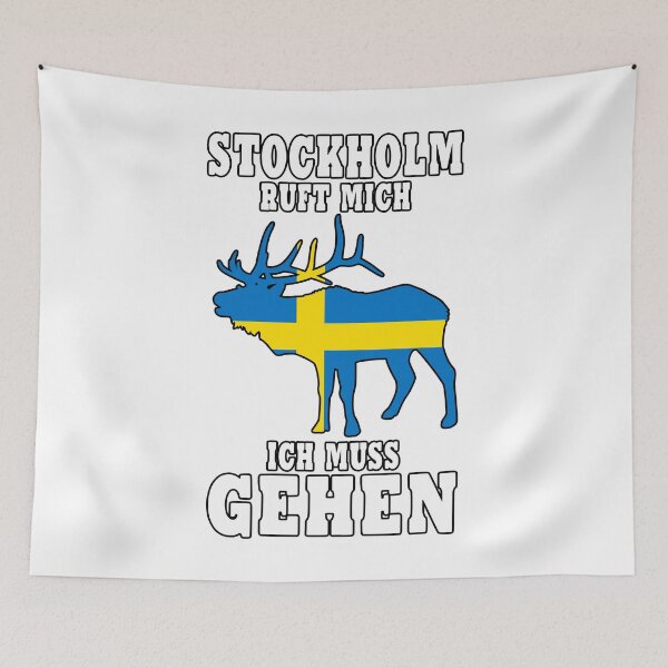 Item preview, Stockholm is calling me I have to go - Moose flag designed and sold by redshirtz.