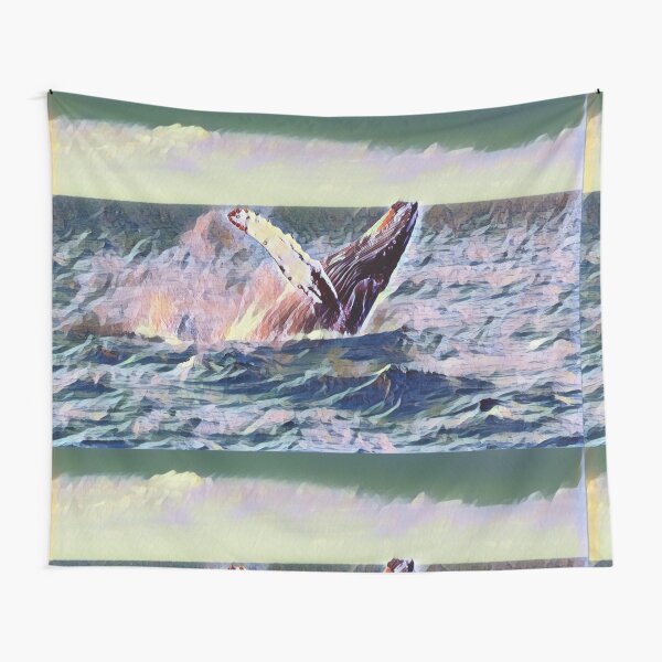 Free Whale On The Ocean Paint Tapestry
