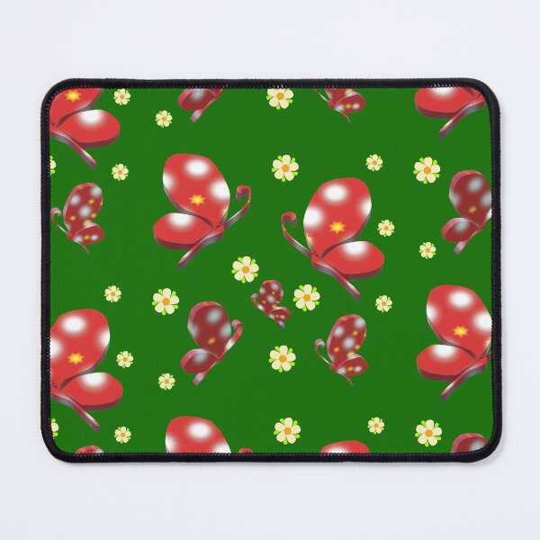 Item preview, red butterfly green background designed and sold by miaterinka.