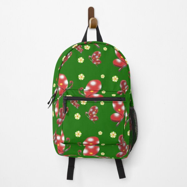 Item preview, red butterfly green background designed and sold by miaterinka.