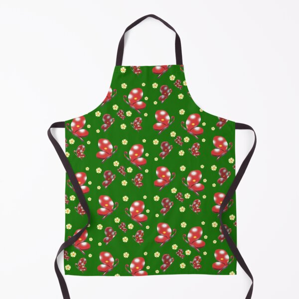 Item preview, red butterfly green background designed and sold by miaterinka.