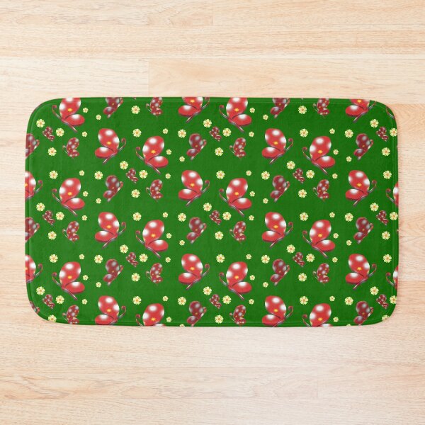 Item preview, red butterfly green background designed and sold by miaterinka.