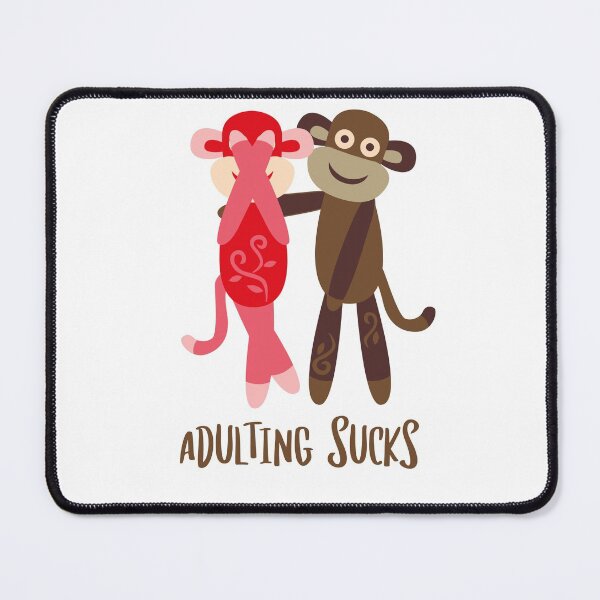 Item preview, Adulting Sucks - Sock Monkey designed and sold by Trinket-Trickster.
