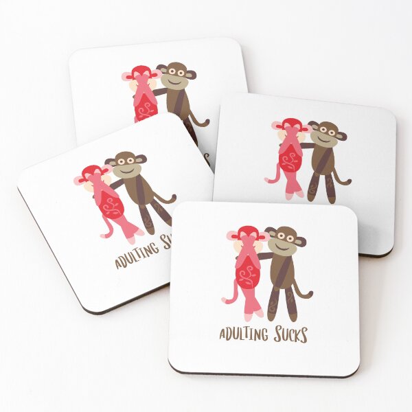 Item preview, Adulting Sucks - Sock Monkey designed and sold by Trinket-Trickster.