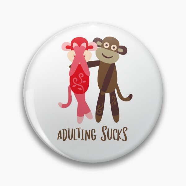Item preview, Adulting Sucks - Sock Monkey designed and sold by Trinket-Trickster.