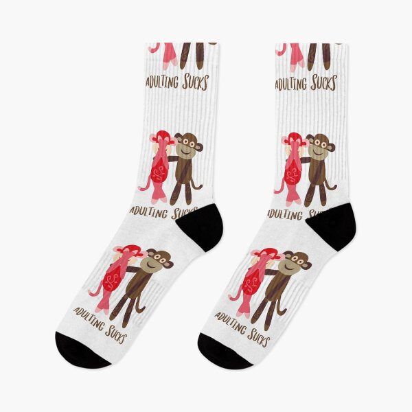 Item preview, Adulting Sucks - Sock Monkey designed and sold by Trinket-Trickster.