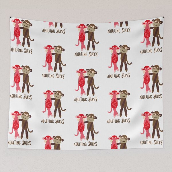 Item preview, Adulting Sucks - Sock Monkey designed and sold by Trinket-Trickster.