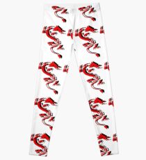 3D Double Dragon Silhouette Leggings
