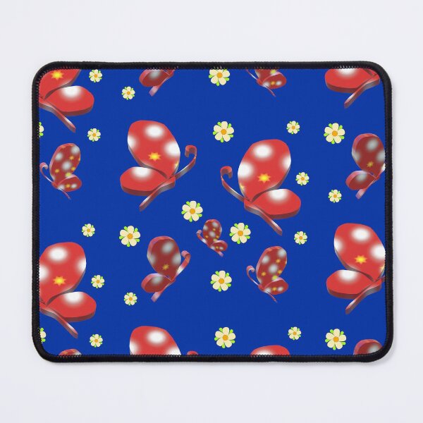 Item preview, red butterfly blue background designed and sold by miaterinka.