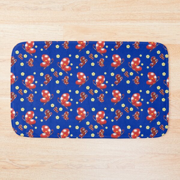 Item preview, red butterfly blue background designed and sold by miaterinka.