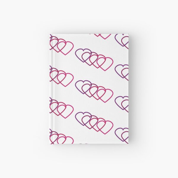 Interlocking Purple Hearts Hardcover Journal