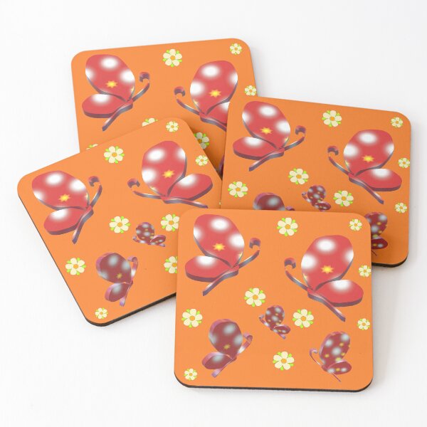 Item preview,  red butterfly orange background designed and sold by miaterinka.