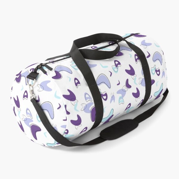 Purple and Blue Mid-Century Modern shapes Duffle Bag