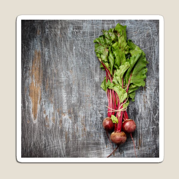 Item preview, Bundle of fresh organic farmer young beetroots on dark scratched background, close-up, top view. Natural organic vegetables. designed and sold by dariazu.