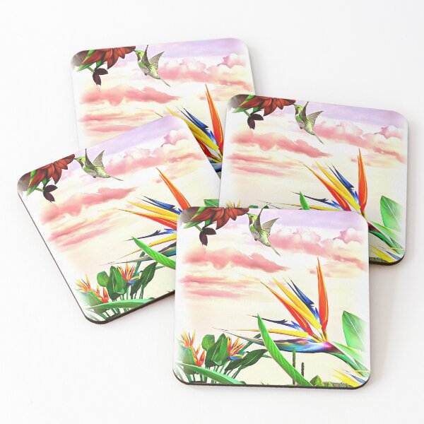 Item preview, Hummingbird and exotic flowers designed and sold by SilvioJust.
