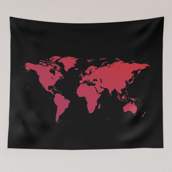 Item preview, World Map Background with Red Gradient Color designed and sold by Kiki Art.