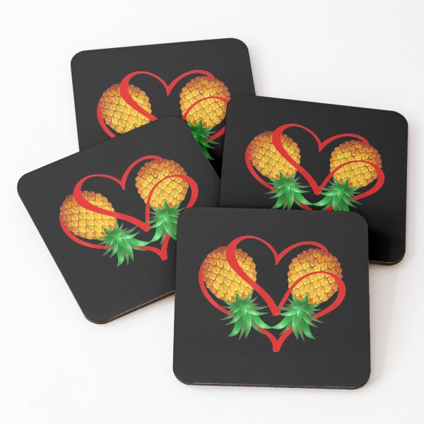 Item preview,  Couple Swinger Upside Down Pineapple Heart designed and sold by leonavi.
