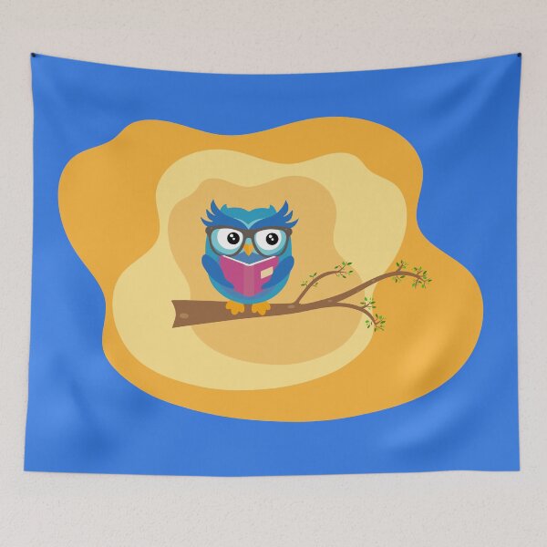 Item preview, Wise owl reading a book on a branch designed and sold by Martapp.