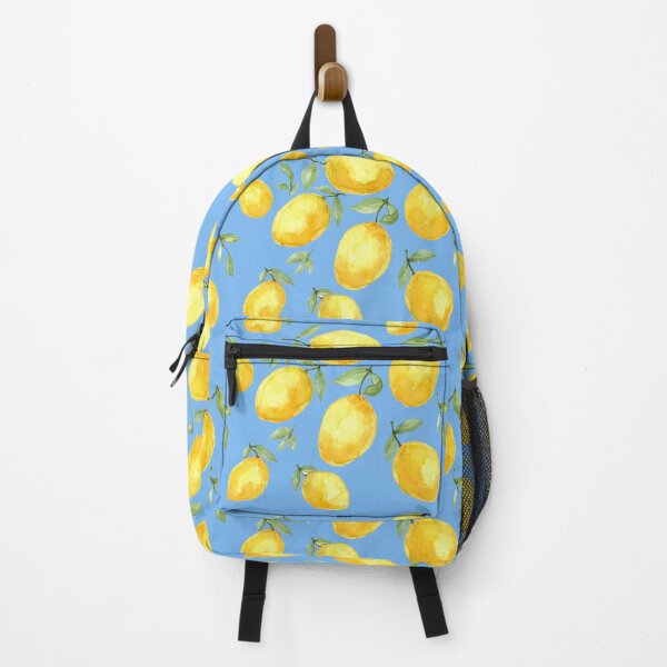 Item preview, Lemon Fruit Patten Watercolor Painting Kitchen Food Plant Art on Blue designed and sold by Kunrus Nakwijitpong.
