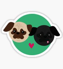 Pegatina Pug amor