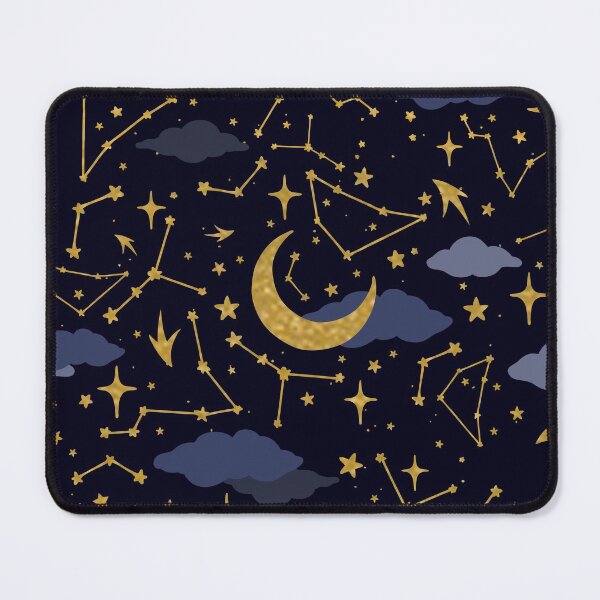 Item preview, Celestial Stars and Moons in Gold and Dark Blue designed and sold by evannave.