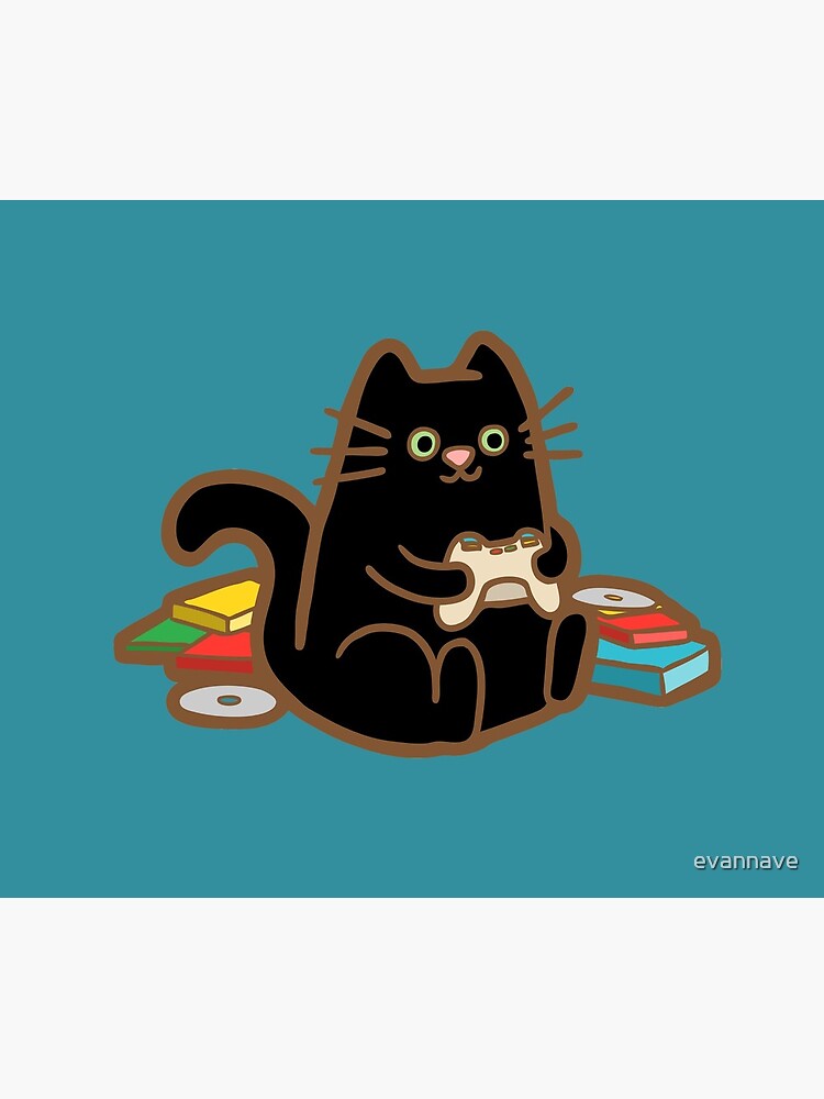 Gamer Cat in blue by evannave