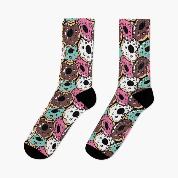 Item preview, Cute Kawaii donut print multi colour designed and sold by TheArtDesk.