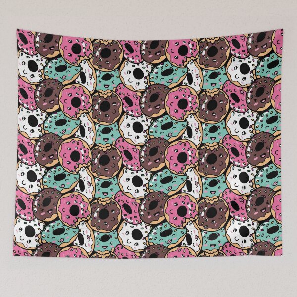 Item preview, Cute Kawaii donut print multi colour designed and sold by TheArtDesk.