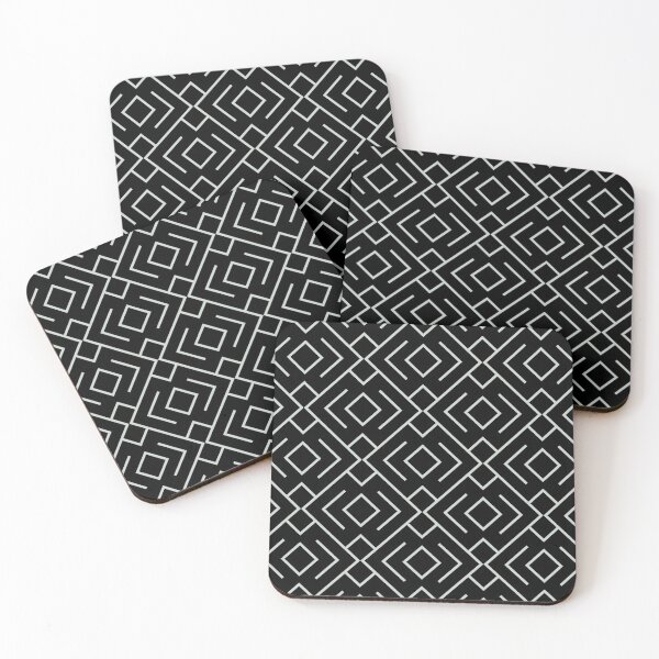 Item preview, Pastel Green and Black Shape Mosaic Pattern 4 - Shade Coordinates w/ Behr 2022 Color of the Year Breezeway MQ3-21 designed and sold by ColorOfTheYears.