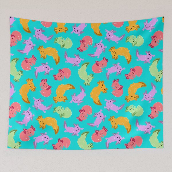 Item preview, Brightly coloured axolotls designed and sold by scribbli.