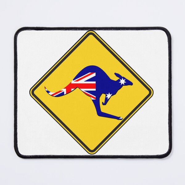 Item preview, warning kangaroo Australia art designed and sold by Ukiyo Sumi.
