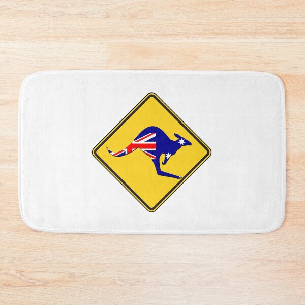 Item preview, warning kangaroo Australia art designed and sold by Ukiyo Sumi.
