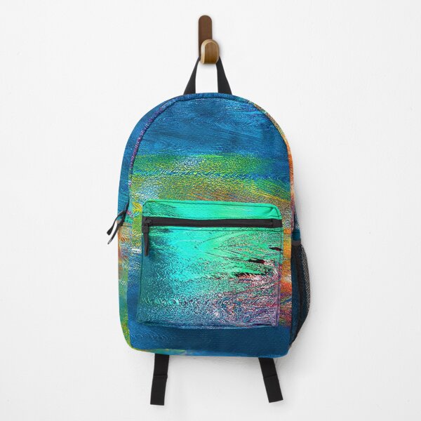Item preview, Psychedelic Lake Reflections Painting Abstract Landscape designed and sold by livianasgifts.