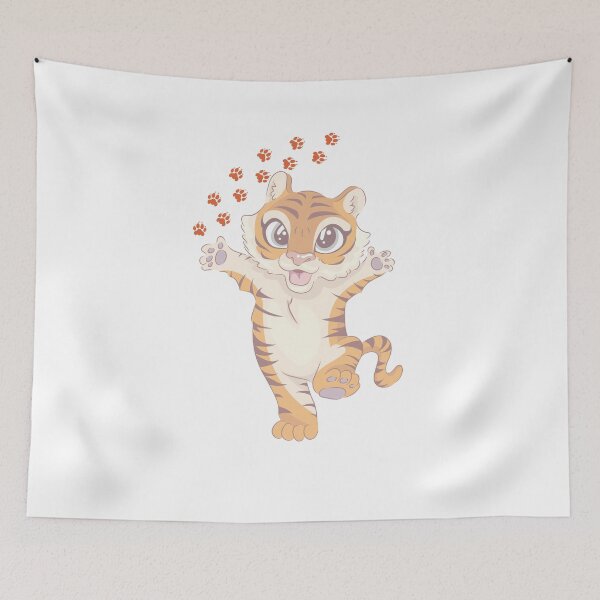 Item preview, Cute Tiger Cub And Tiger Paws designed and sold by onlyscriptures.