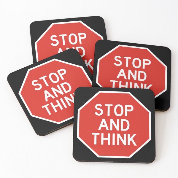 Item preview, Stop and Think - Stop Sign with Education Quote designed and sold by CoolArtGeek.