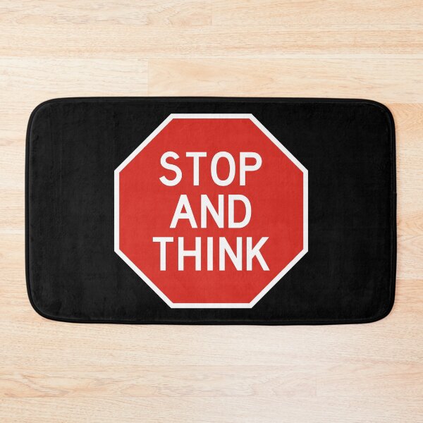 Item preview, Stop and Think - Stop Sign with Education Quote designed and sold by CoolArtGeek.