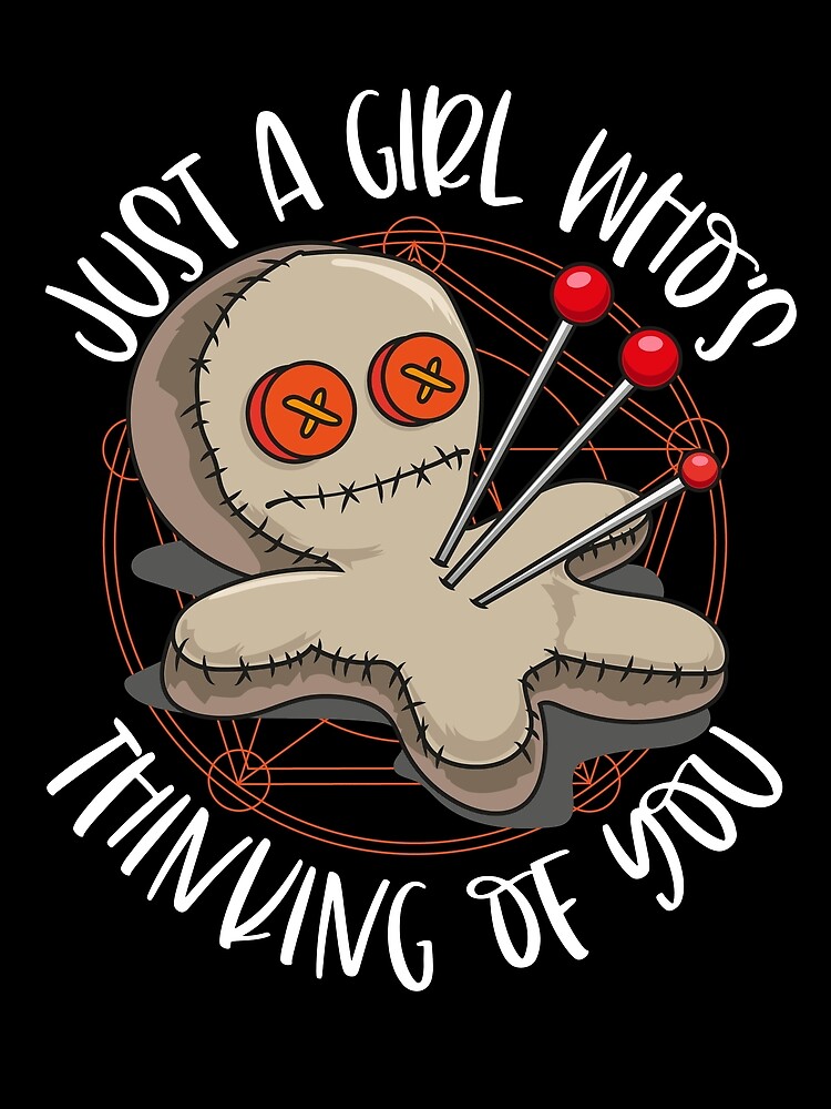 Thumbnail 3 von 3, Tuch, Just A Girl Who's Thinking Of You Goth Creepy Voodoo Doll Gear designt und verkauft von DynamicDesign.