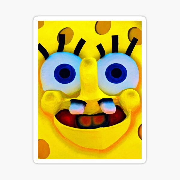 Spongebob funny face Sticker for Sale by stickers--Hakim