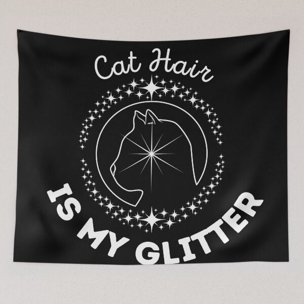 Aperçu de l'œuvre Copie de cheveux de chat est mes paillettes, Crazy Cat Lady, cadeau de maman de chat, maman de chat créée et vendue par salmamzr.