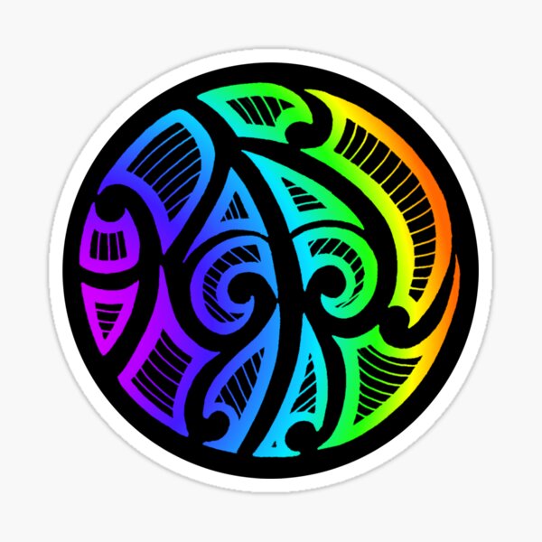 Item preview, Maori tribal retro neon color designed and sold by attracdionz.