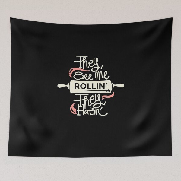 Item preview, They see me rollin, they hatin! Funny coooking, chef, baker, rolling pin design. designed and sold by HROC.