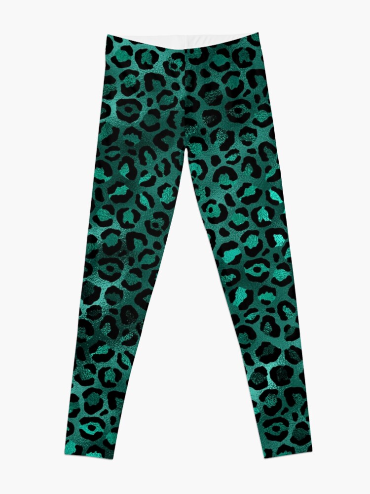 Discover Green Vibrant Leopard Patterns Leggings