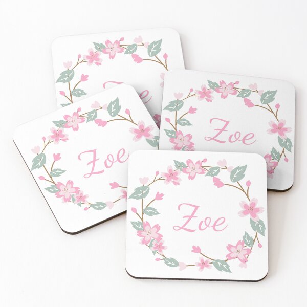 Item preview, "Zoe" Name in Pink Color Flower Ring designed and sold by LotusPrints9.