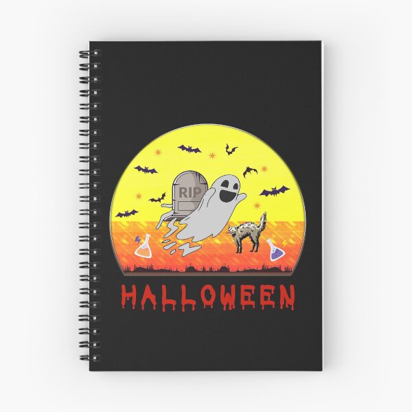Item preview, cat halloween ghost flying on coffin rip vintage moon witch with bat lover FUNNY halloween GIFT designed and sold by abdev.