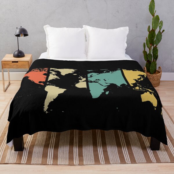 Item preview, World Map Retro Color Background designed and sold by Kiki Art.